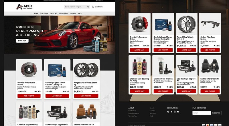 Automotive car accessories concept store