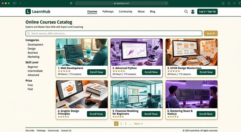 Education courses concept platform