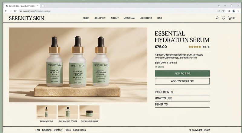 Skincare beauty concept store product page